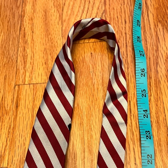 3/$20! Polo Ralph Lauren Maroon and Gray Striped Tie - Picture 6 of 7